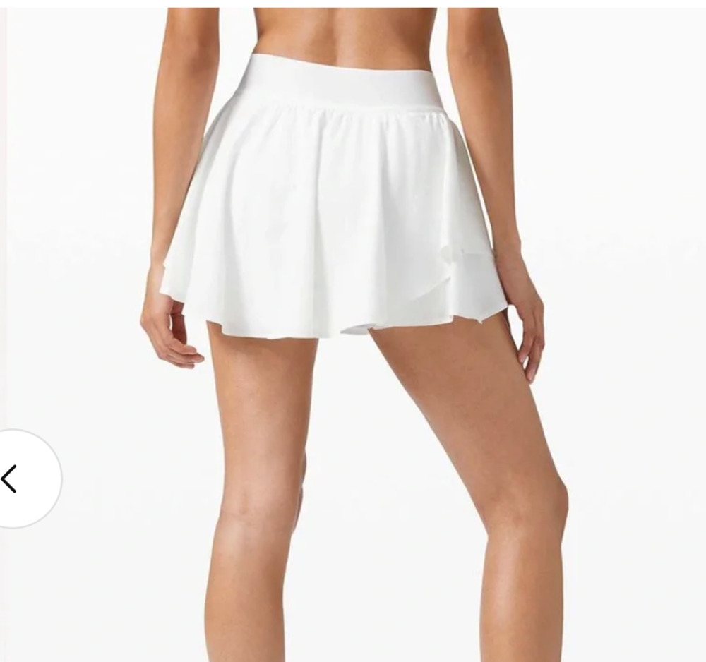 Lululemon Court Rival High Rise Skirt White Athletic Tennis Running Skort